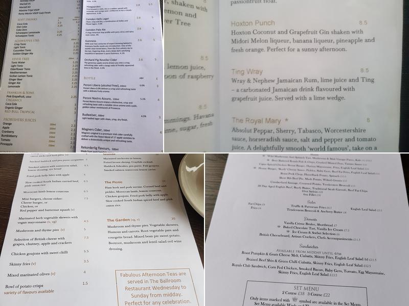The Royal Hotel Menu