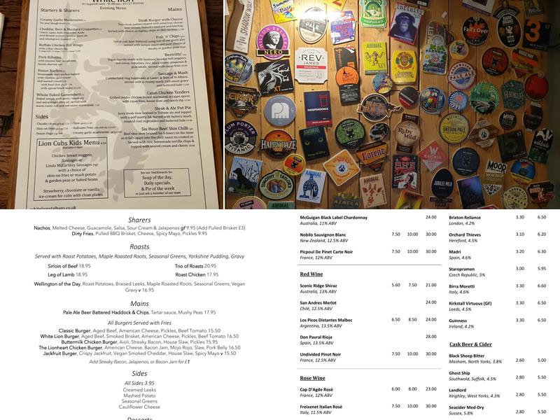White Lion Menu