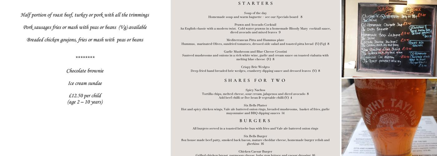 The Six Bells Menu