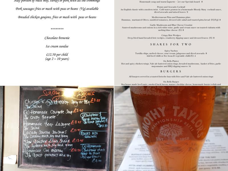 The Six Bells Menu