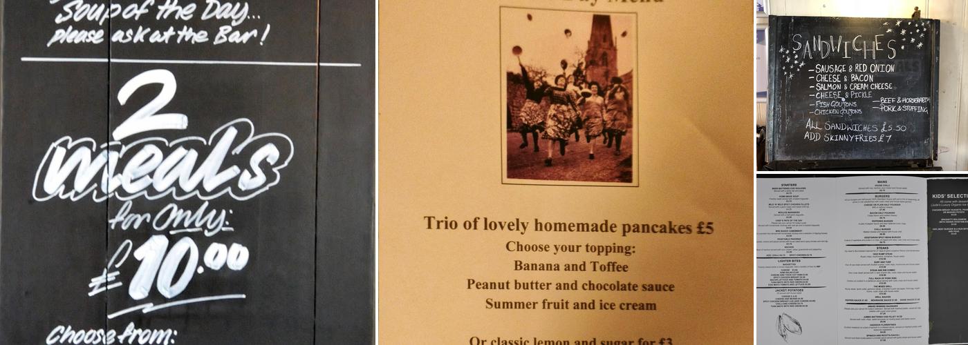 The Rose and Crown Menu