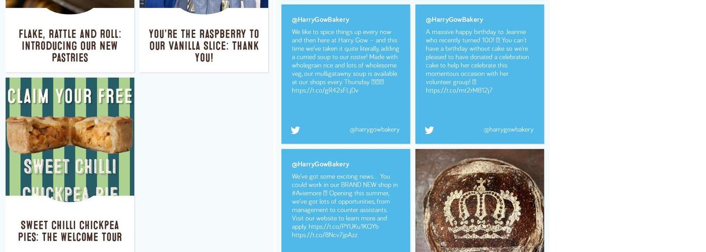 Harry Gow Bakery - Telford Street Menu