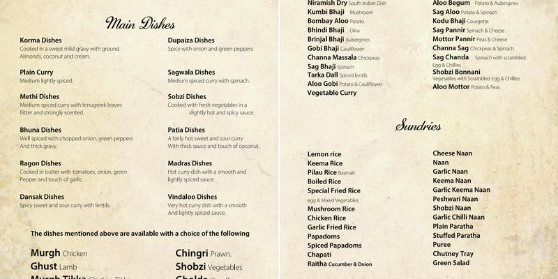 New Saffron Menu
