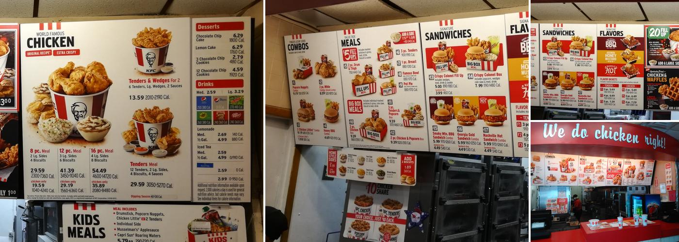 KFC Menu