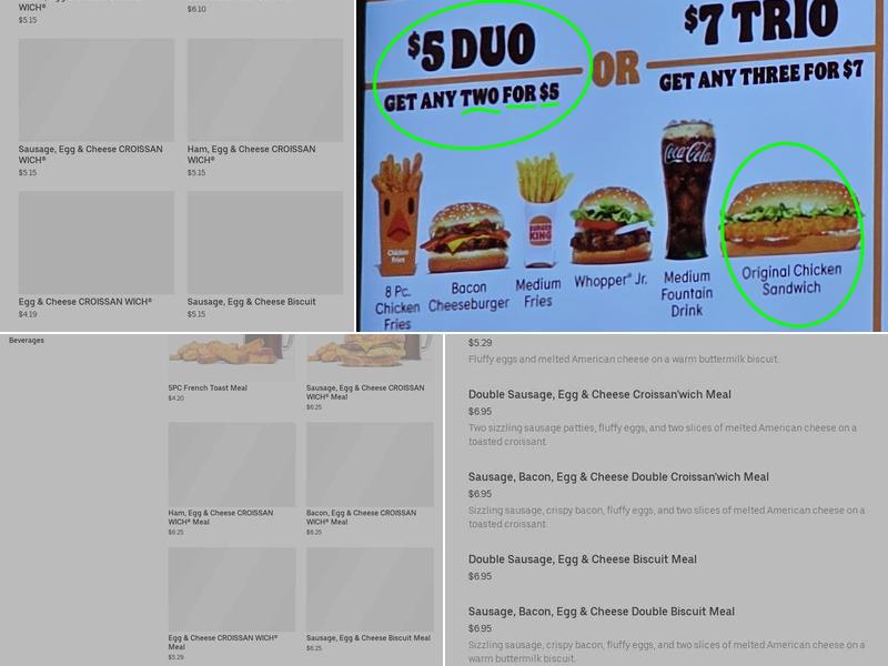 Burger King Menu