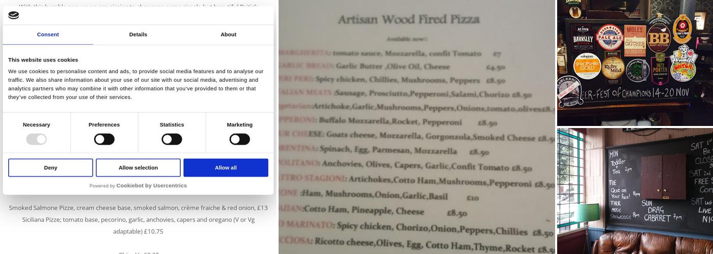 Northcote Arms E11 Menu