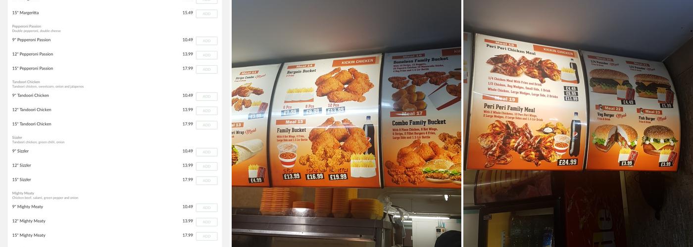 Kickin Chicken Menu