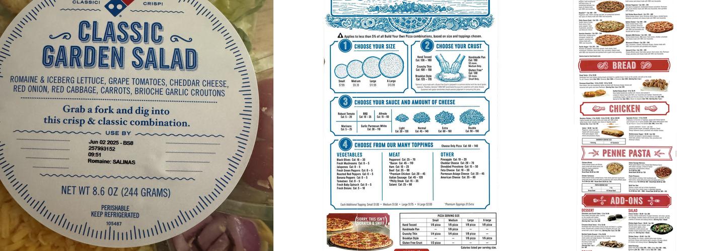 Domino's Pizza Menu