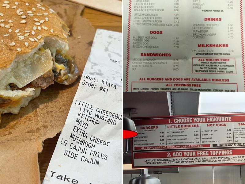 Five Guys Canary Wharf Menu