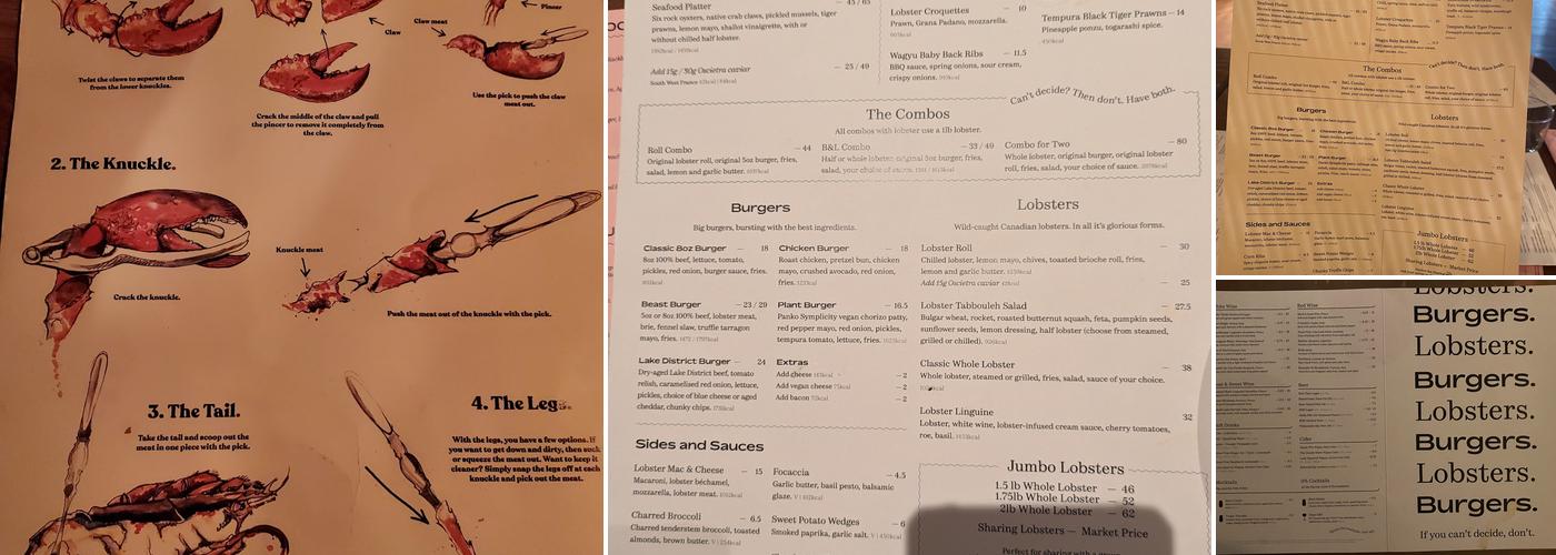 Burger & Lobster - West India Quay Menu