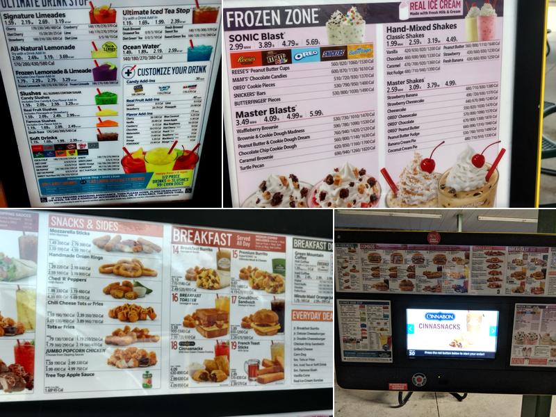 Sonic Drive-In Menu