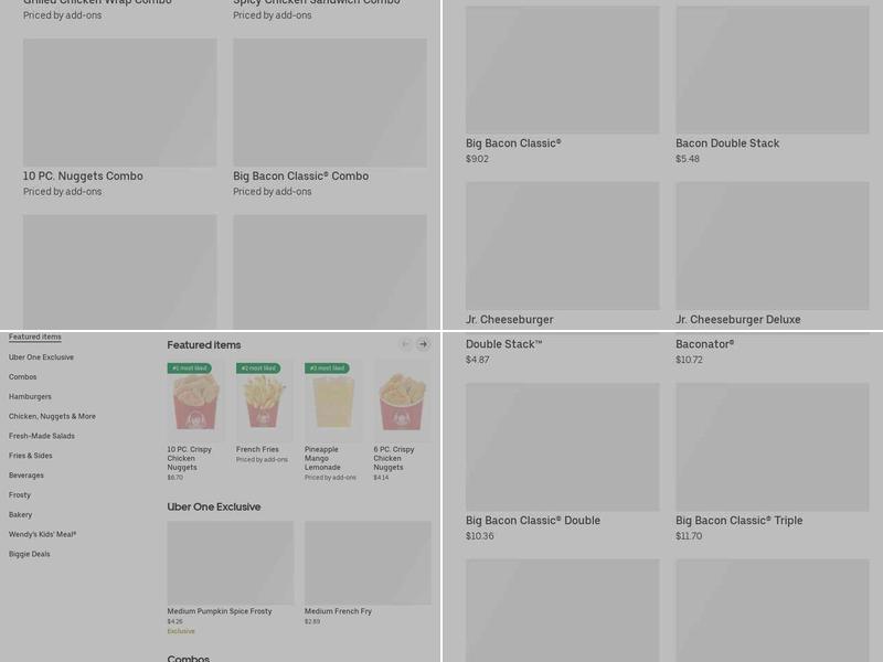 Wendy's Menu