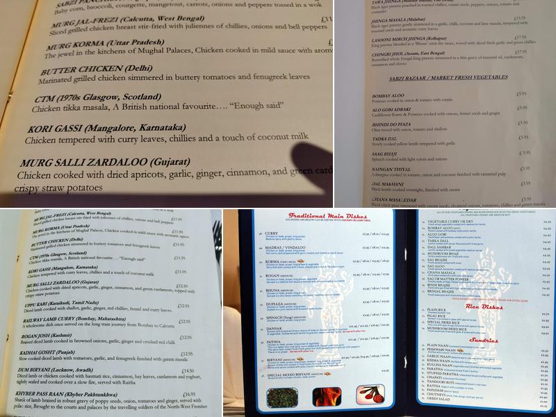 Raj of Kensington Menu
