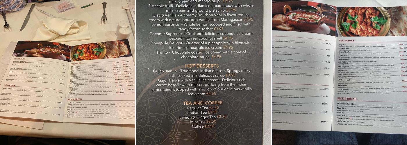 Moti Mahal Menu