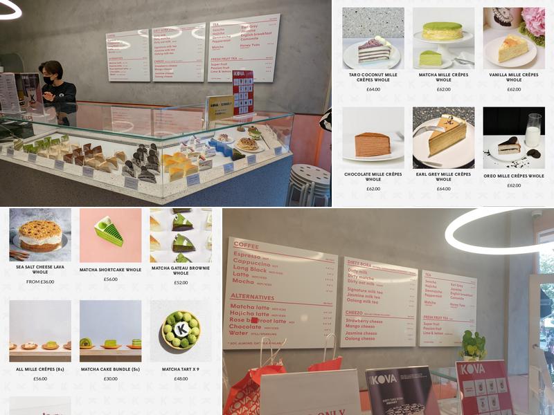Kova Patisserie South Kensington Menu