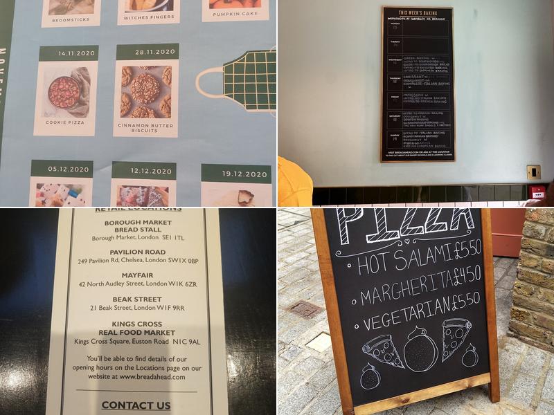 Bread Ahead Bakery South Kensington Menu