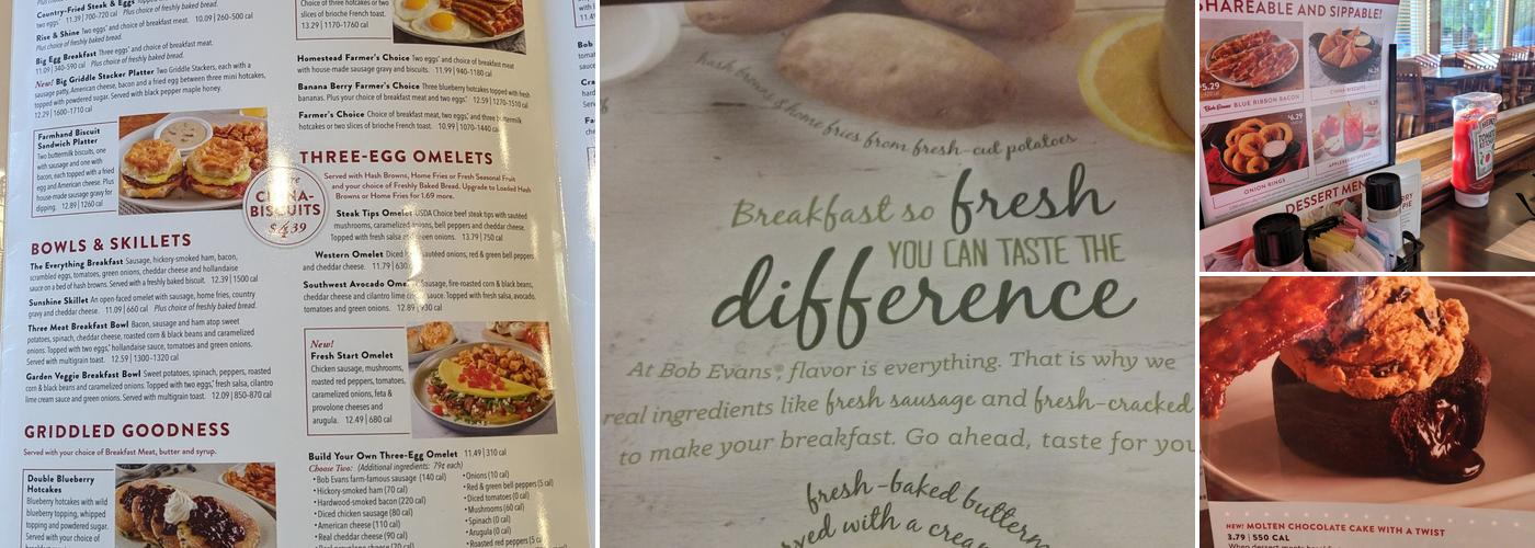 Bob Evans Menu