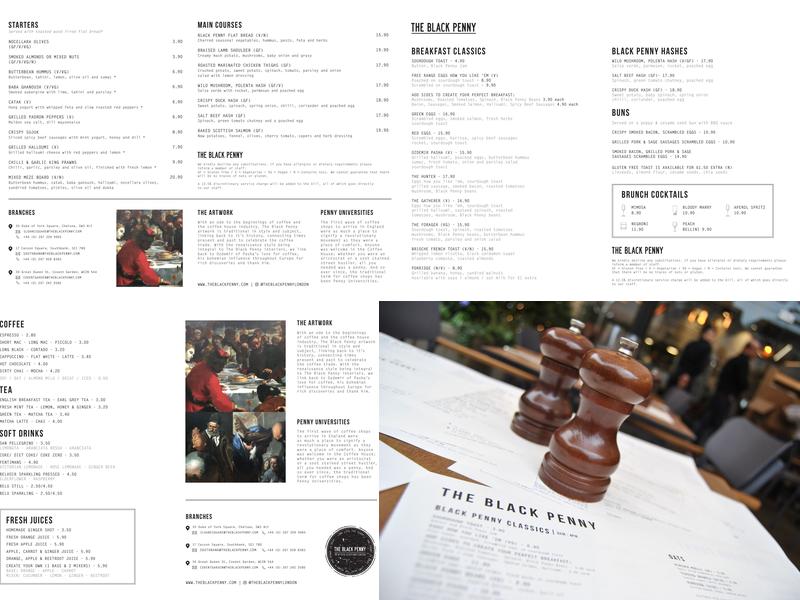 The Black Penny Menu