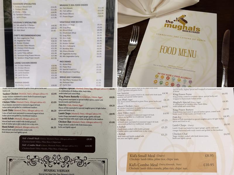 The Mughal's Indian Restaurant Menu