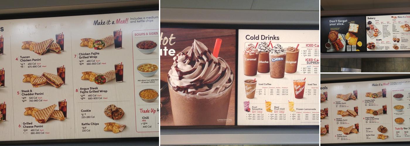 Tim Hortons Menu