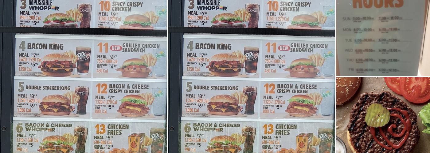 Burger King Menu