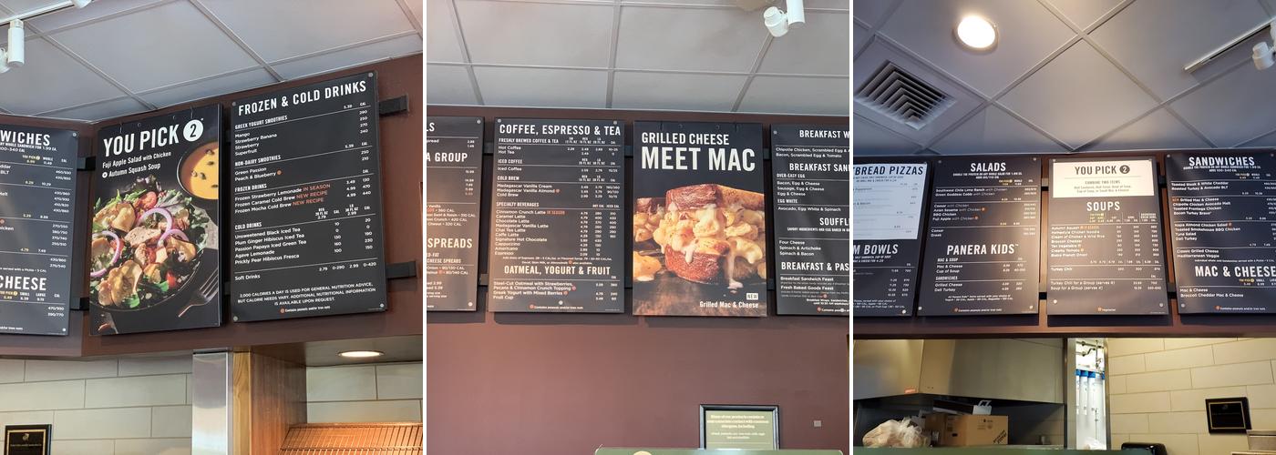 Panera Bread Menu