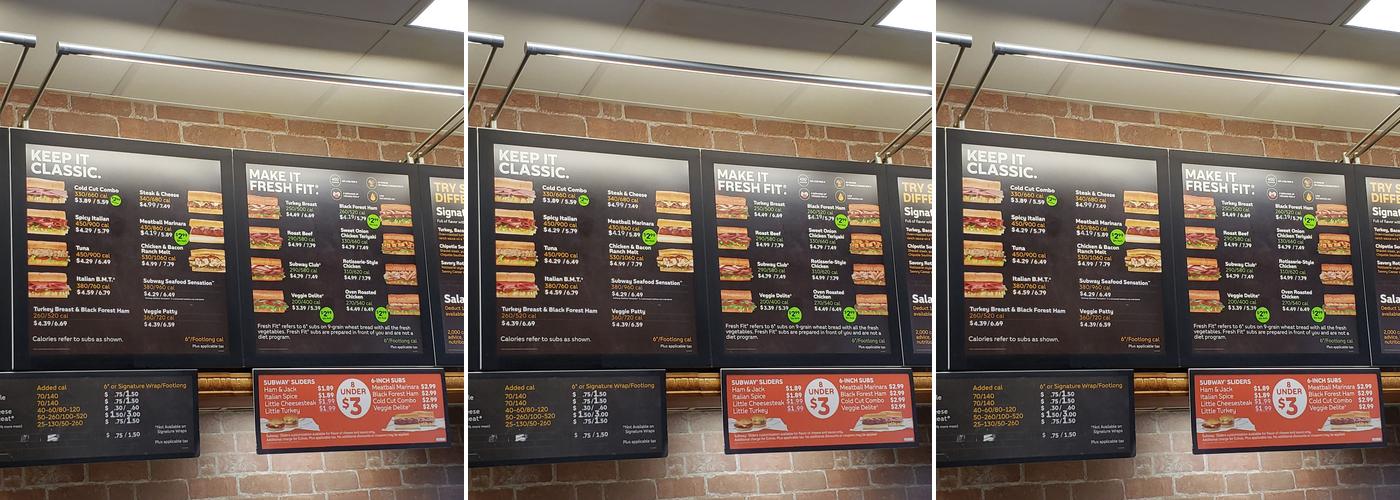 Subway Menu