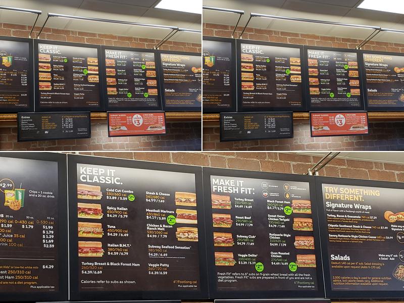 Subway Menu