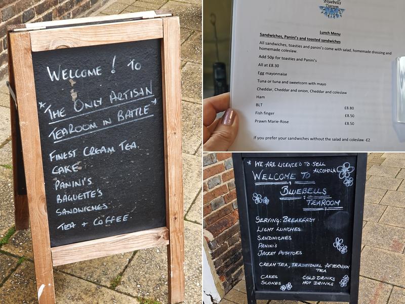 Bluebells Tearoom Menu