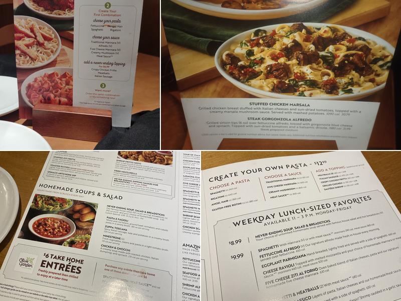 Olive Garden Italian Restaurant Menu