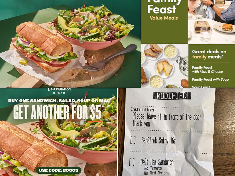 Panera Bread Menu