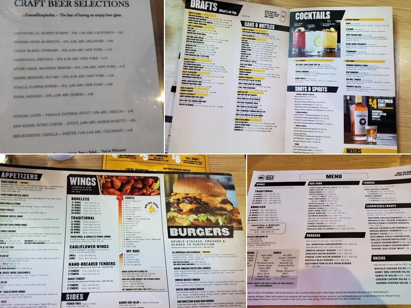 Buffalo Wild Wings Menu