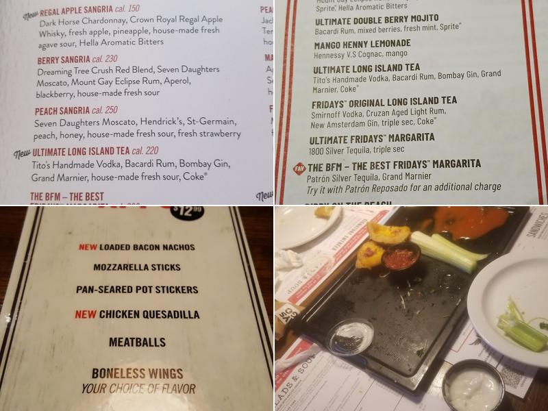 TGI Fridays Menu