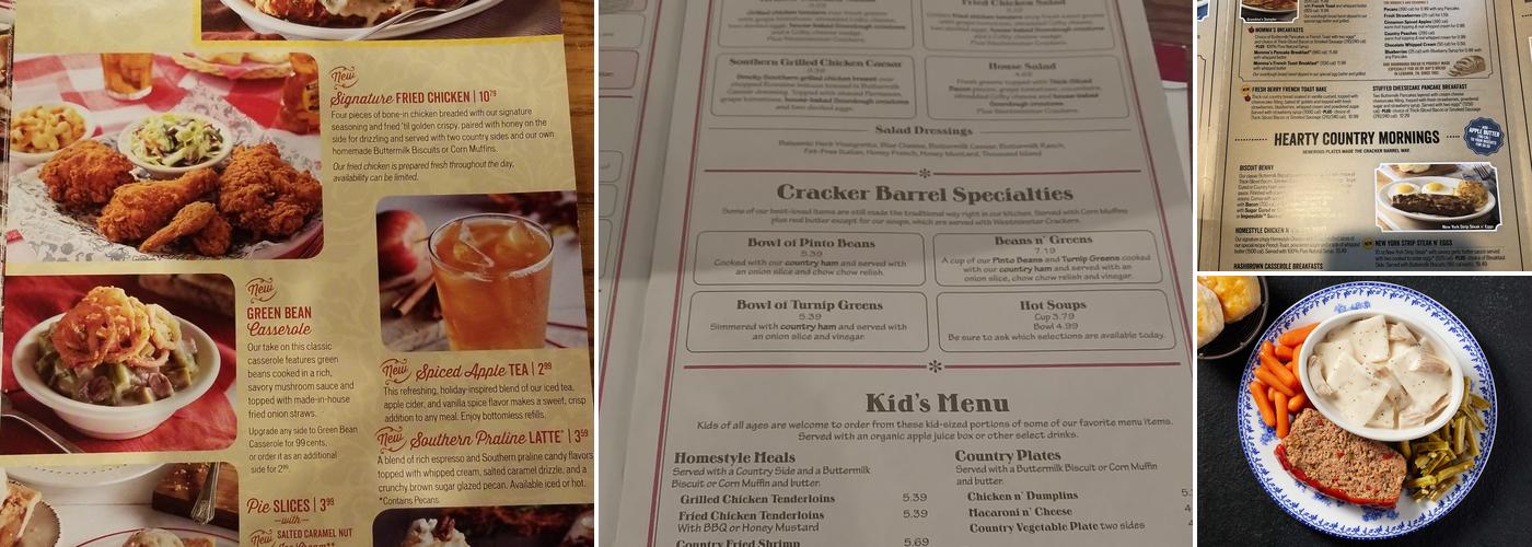 Cracker Barrel Old Country Store Menu