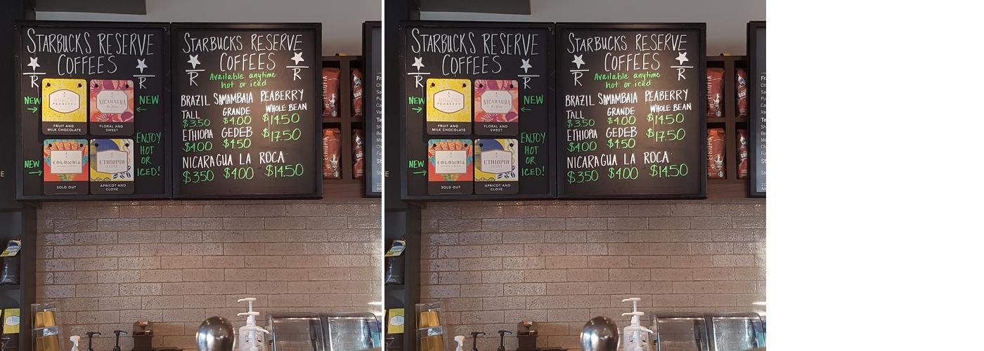 Starbucks Menu