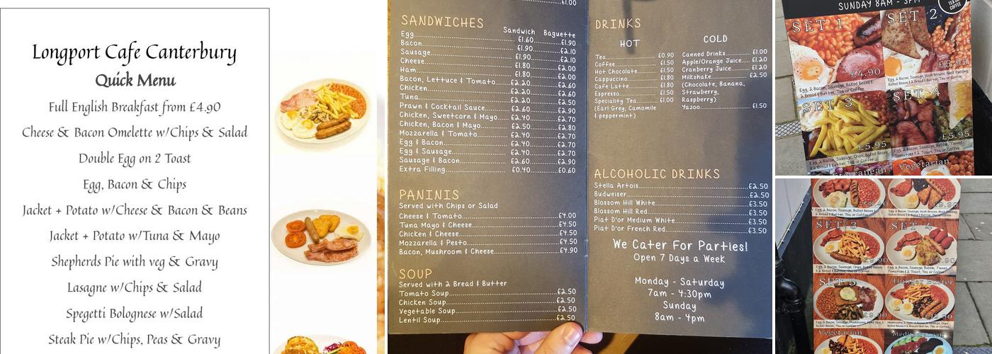 Longport Cafe Menu