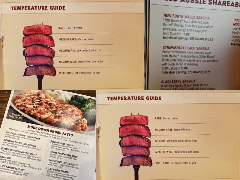 Outback Steakhouse Menu