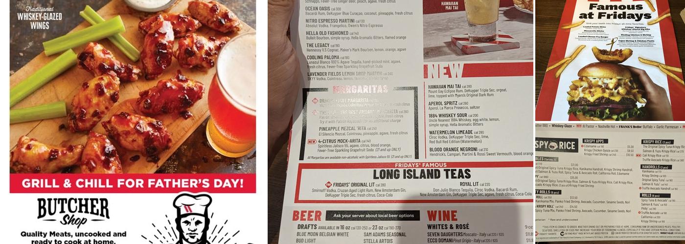 TGI Fridays Menu