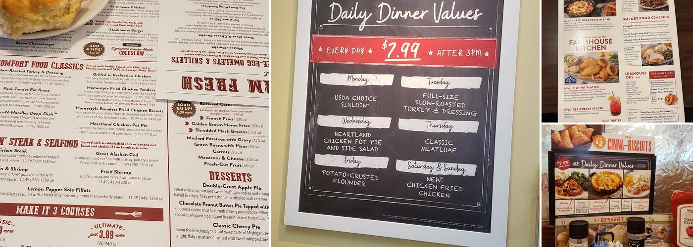Bob Evans Menu