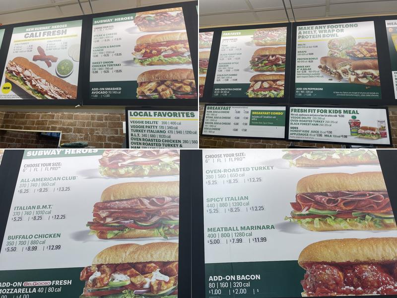 Subway Menu
