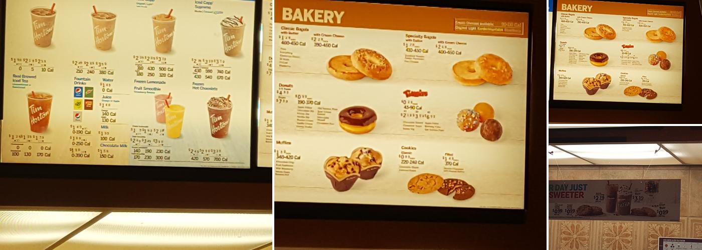 Tim Hortons Menu