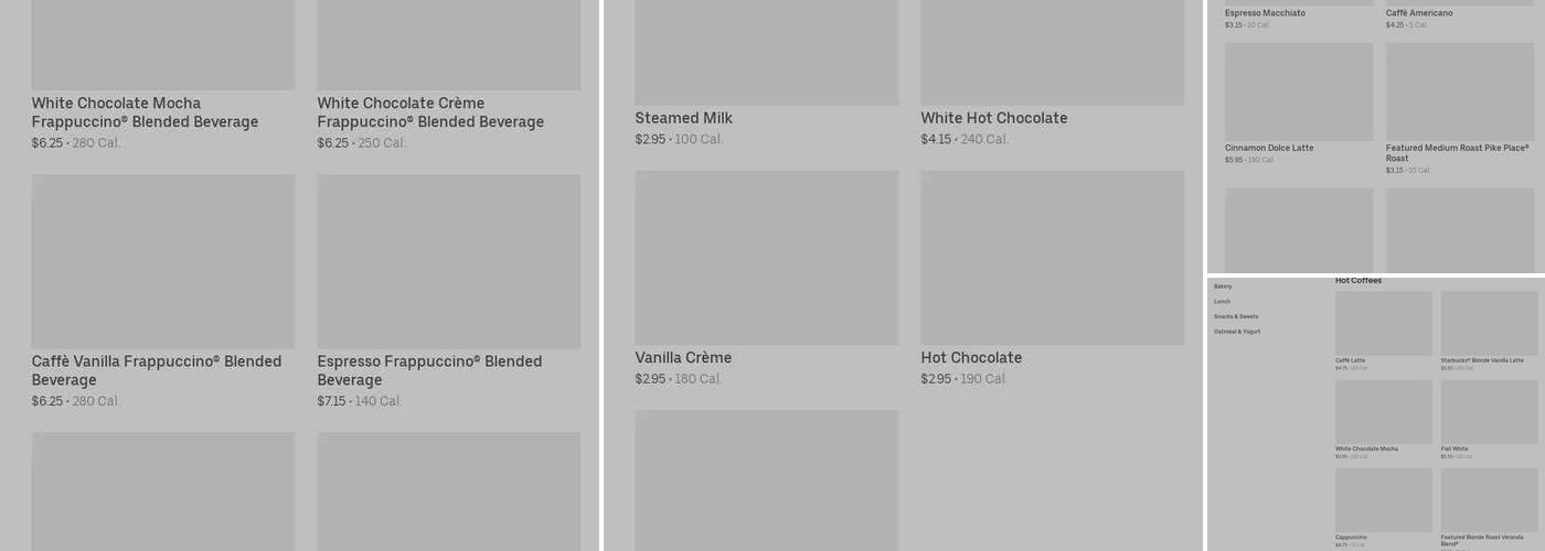 Starbucks Coffee Company Menu