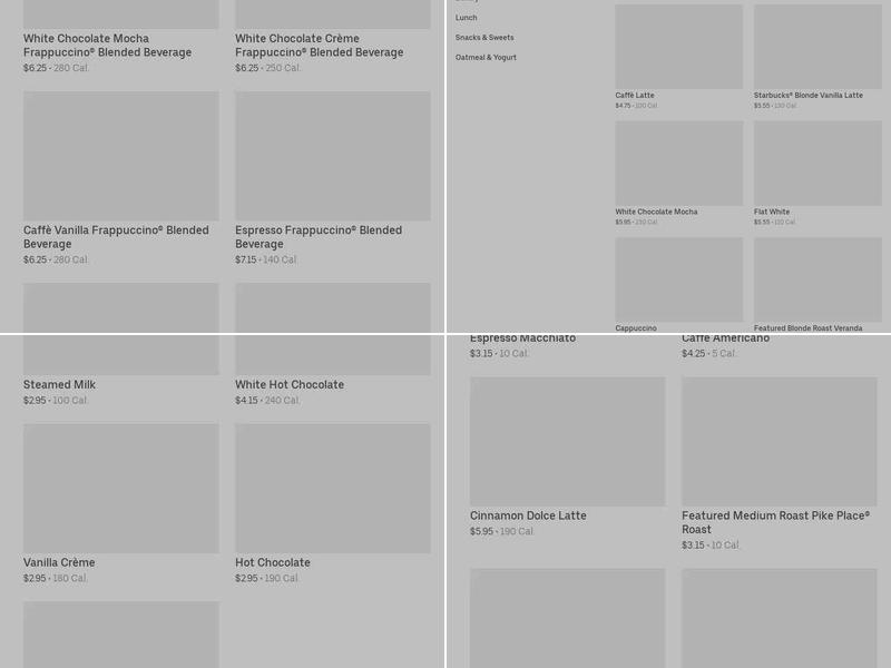 Starbucks Menu