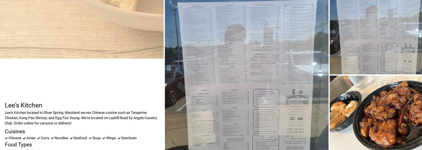 Lee's Kitchen Menu