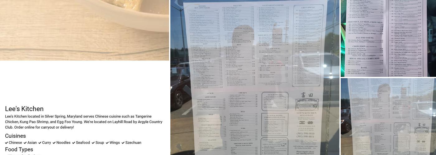 Lee's Kitchen Menu