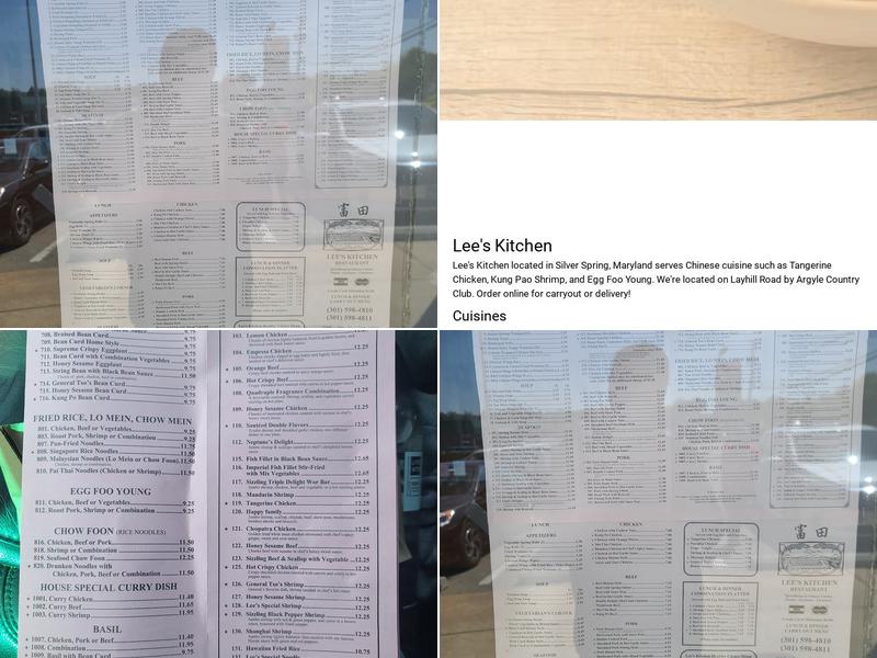 Lee's Kitchen Menu