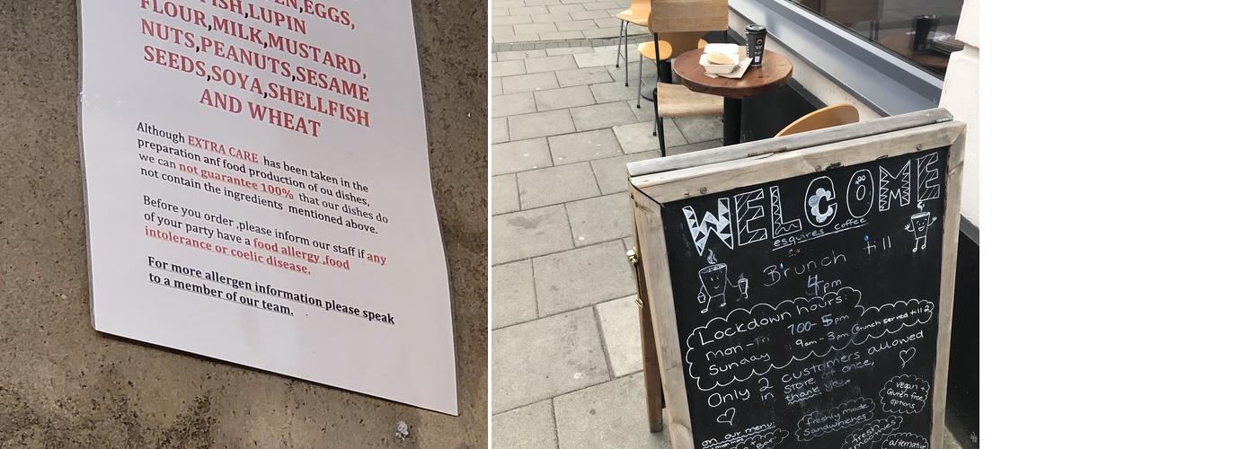 Esquires Coffee Guildford Menu