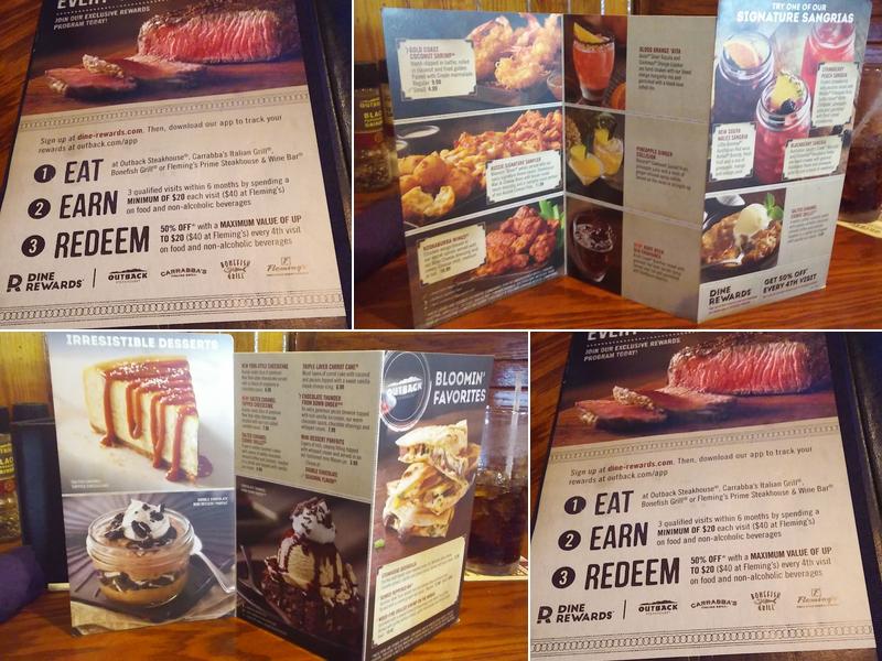 Outback Steakhouse Menu