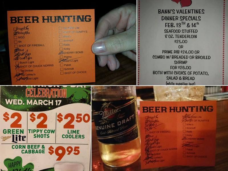 Bann's Bar & Restaurant Menu