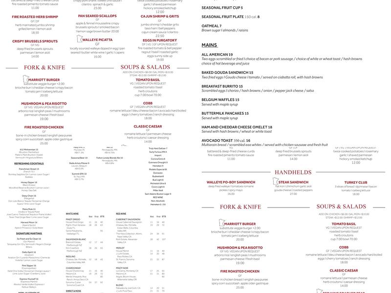 Aurora Restaurant & Bar Menu
